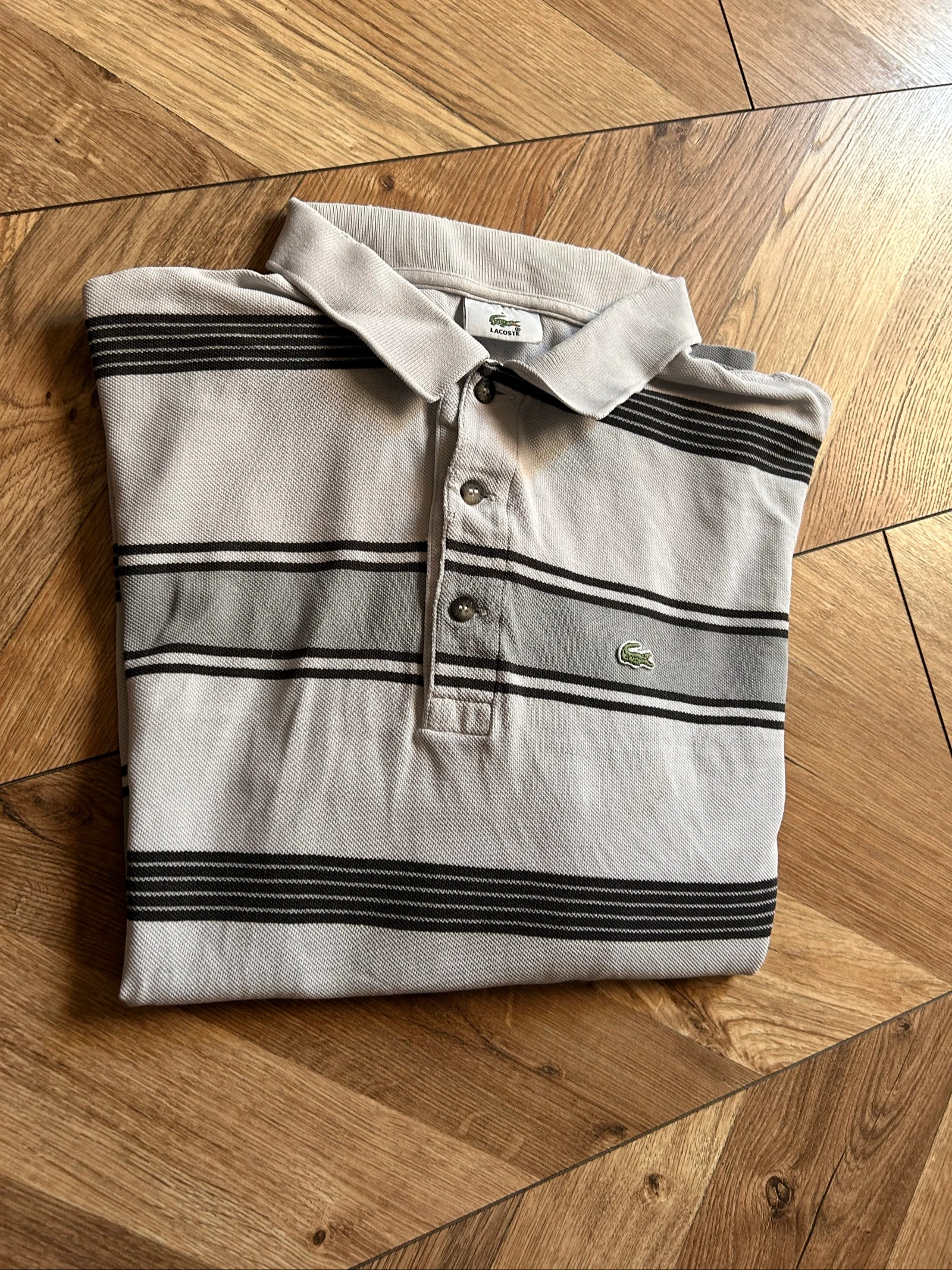 Lacoste long-sleeved striped polo – Size 6 (XL) - Vintage – photo 18